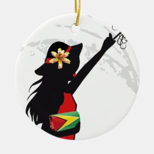 Guyana-Mädchen-runde Verzierung Keramikornament