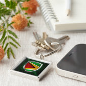 Guyana Mettalic Emblem Schlüsselanhänger (Seite)