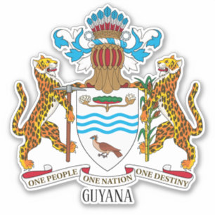 Guyana National Coat of Arms Patriotic Aufkleber