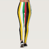 Guyana National Flag Colors Vertikal gestreift Leggings (Rückseite)