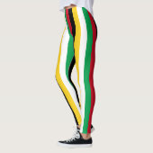 Guyana National Flag Colors Vertikal gestreift Leggings (Links)