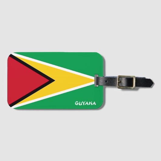 Guyana National Flag Patriotic Gepäckanhänger (Vorderseite (Horizontal))