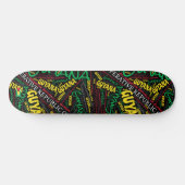 Guyana National Pride Wordcloud Skateboard (Horizontal)