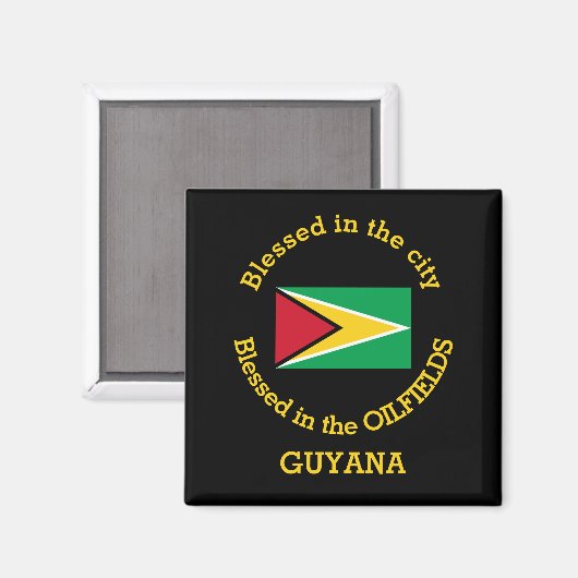 GUYANA ÖL, gesegnet in Ölfeldern Personalisiert Magnet (Vorderseite/Rückseite)