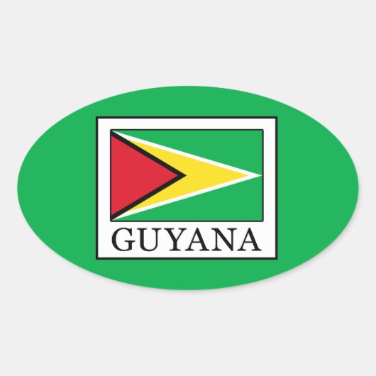 Guyana Ovaler Aufkleber (Vorderseite)