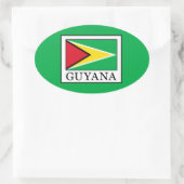 Guyana Ovaler Aufkleber (Tasche)