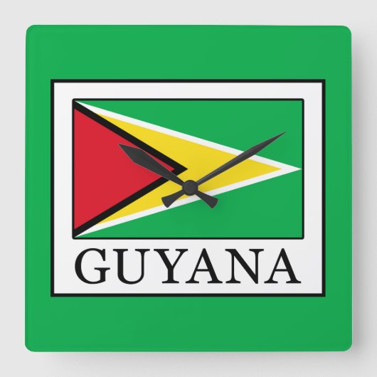 Guyana Quadratische Wanduhr (Vorderseite)