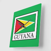 Guyana Quadratische Wanduhr (Winkel)