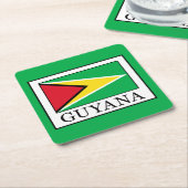 Guyana Rechteckiger Pappuntersetzer (angewinkelt)