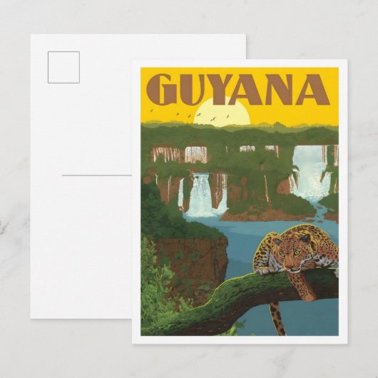 Guyana Reise in alter Zeit Postkarte (Vorne/Hinten)
