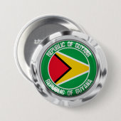 Guyana Round Emblem Button (Vorne & Hinten)