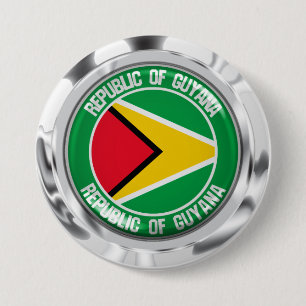 Guyana Round Emblem Button