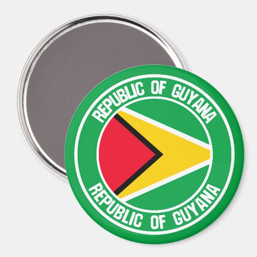 Guyana Round Emblem Magnet (Vorderseite/Rückseite)