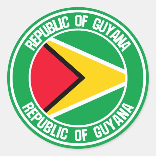 Guyana Round Emblem Runder Aufkleber (Vorderseite)