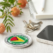 Guyana Round Emblem Schlüsselanhänger (Seite)