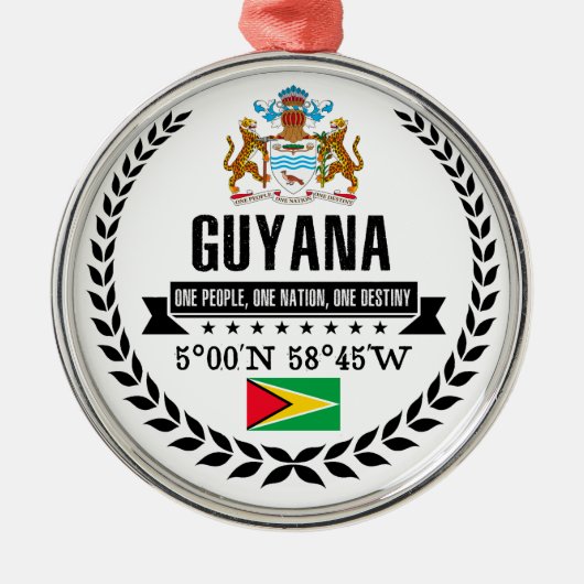 Guyana Silbernes Ornament (Vorne)