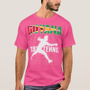 Guyana Table Tennis Fans Jersey Guyanese Flag Ping T-Shirt