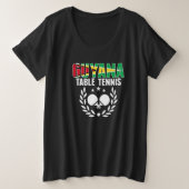 Guyana Table Tennis Guyanese Ping Pong Team Suppo Große Größe T-Shirt (Design vorne)