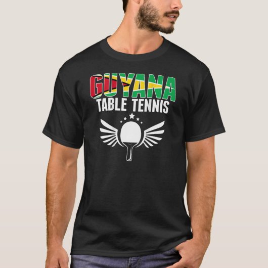 Guyana Tischtennis unterstützen Guyanese Ping Pong T-Shirt (Vorderseite)