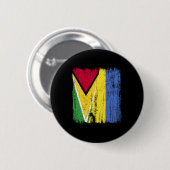 Guyana Ukraine Halbflagge Guyanesisches Ukrainisch Button (Vorne & Hinten)