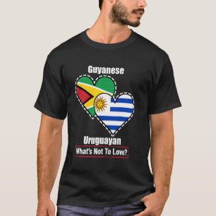 Guyana-Uruguay Herz Flaggen Was gibt es nicht zu L T-Shirt