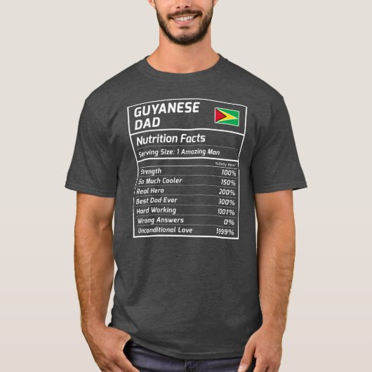 Guyana Vater Nutrition Facts Proud Guyana T-Shirt (Vorderseite)