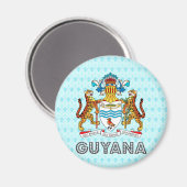 Guyana-Wappen Magnet (Vorderseite/Rückseite)