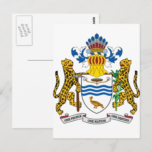 Guyana-Wappen Postkarte (Vorne/Hinten)