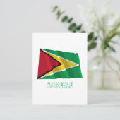 Guyana Waving Flag mit Namen Postkarte (Stehend Vorderseite)