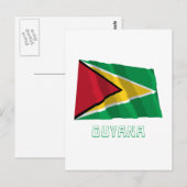Guyana Waving Flag mit Namen Postkarte (Vorne/Hinten)