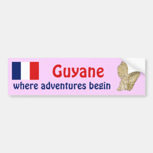 Guyane Flag and Map Autoaufkleber