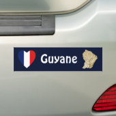 Guyane Flag Herz + Karte Autoaufkleber (Auf Auto)