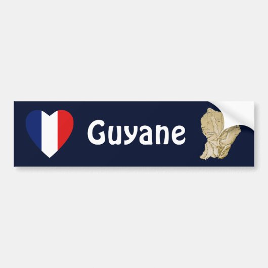 Guyane Flag Herz + Karte Autoaufkleber (Vorne)