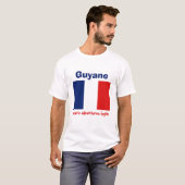 Guyane Flag + Karte + Text-T - Shirt (Vorne ganz)