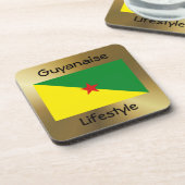 Guyane Flag+Text-Untersetzer Untersetzer (Linke Seite)