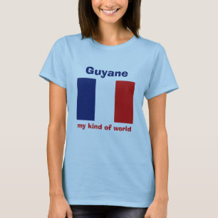 Guyane-Flagge + Karte + Text T-Shirt