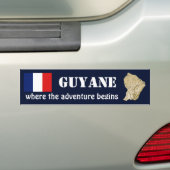 Guyane Flagge + Karten-Autoaufkleber Autoaufkleber (Auf Auto)