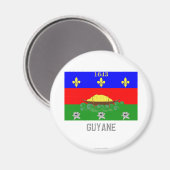 Guyane-Flagge mit Namen Magnet (Vorderseite/Rückseite)