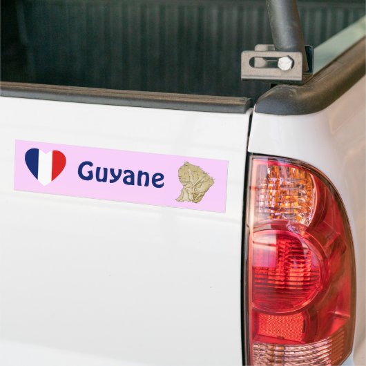 Guyane Flaggen-Herz + Karten-Autoaufkleber Autoaufkleber (Auf Lkw)