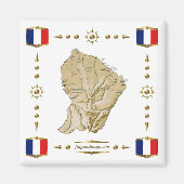 Guyane Map + Flaggen Magnet (Vorne)