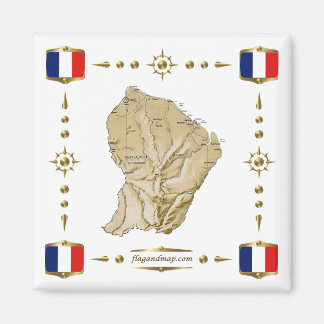 Guyane Map + Flaggen Magnet
