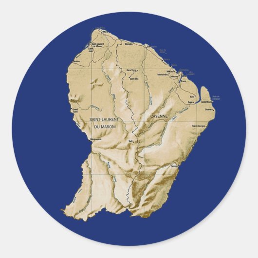 Guyane Map Sticker (Vorderseite)