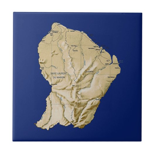 Guyane Map Tile Fliese (Vorderseite)