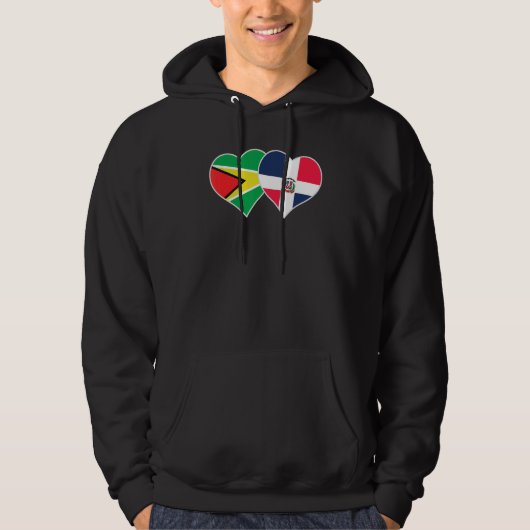 Guyanese Dominican Flag Heart Guyana Dominican Rep Hoodie (Vorderseite)