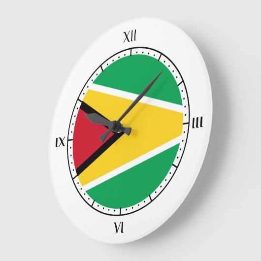 Guyanese Flag Große Wanduhr (Winkel)