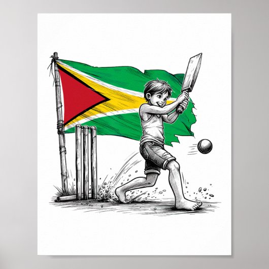 Guyanese Jungen spielt Cricket1  Poster (Vorne)
