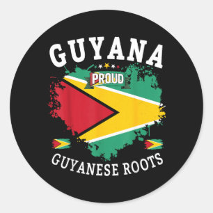 Guyanese Kultur-Outfit-Idee für Kinder Guyana-Flag Runder Aufkleber