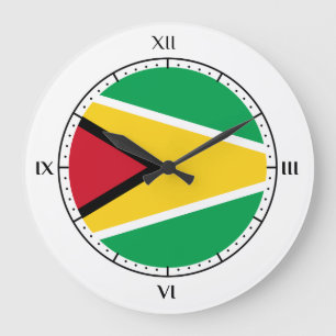 Guyanische Flagge Große Wanduhr