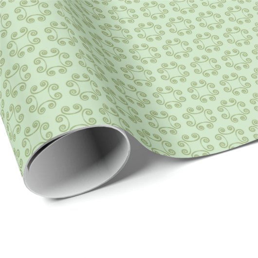 Guyenne Green Olive Pattern Wrapping Paper Geschenkpapier (Rolleneckpunkt)
