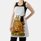 Guys Am I Cooked? Funny Cat Meme Panic Reaction Schürze (InSitu)